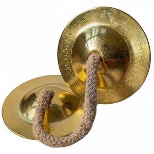 Ensemble de cymbales Manjeera en bronze gravé à la main, traditionnel Hare Krishna, 2 pièces, pour la méditation, le yoga, la guérison sonore, Tingsha Gong - Product Image 1