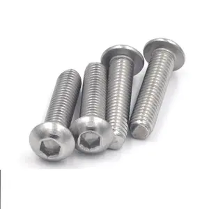 Manufacturer Stainless Steel Screws ISO7380 Round Pan Head Hex Socket Machine Screw Made in China SS SUS304 316