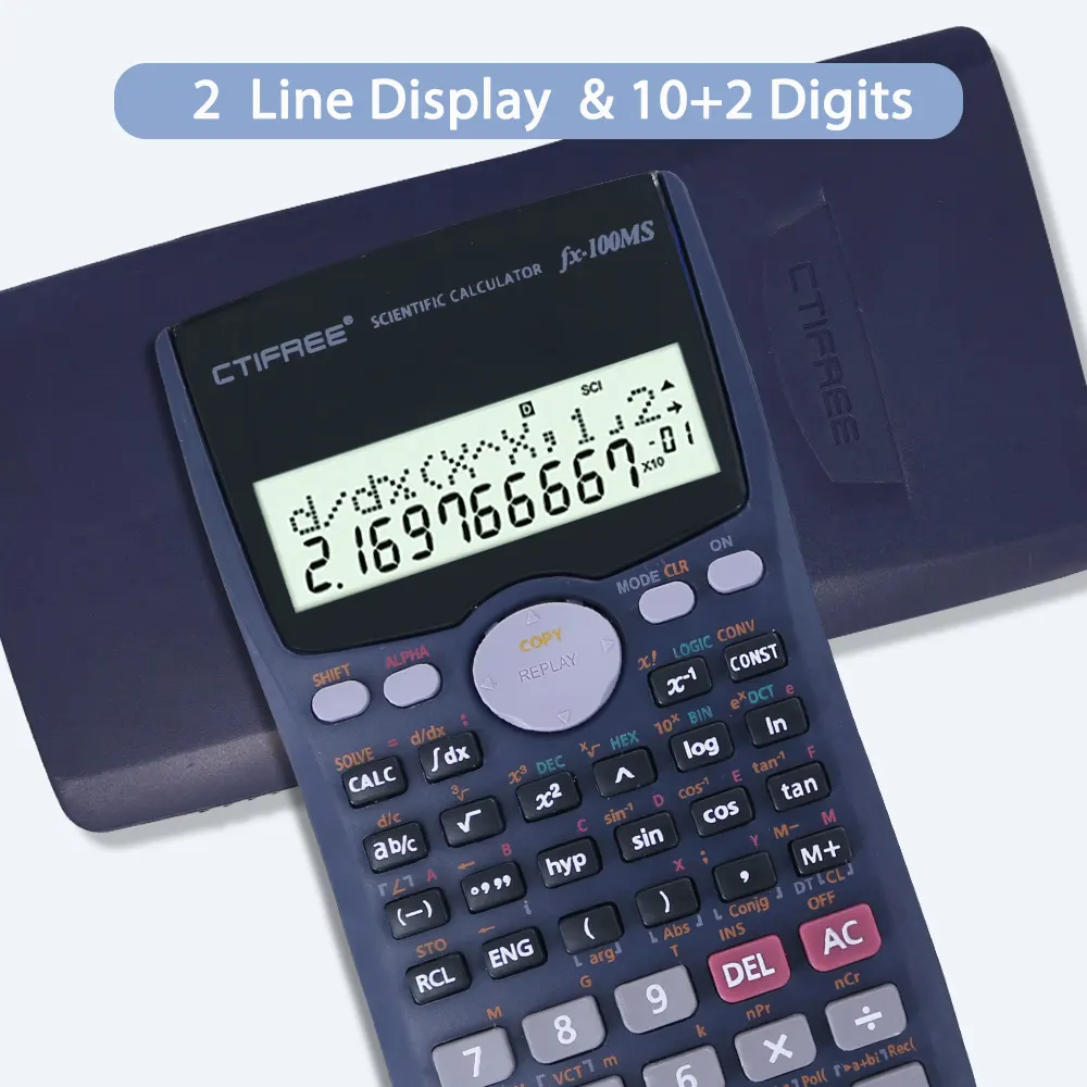 학생 과학 계산기 2 라인 디스플레이 FX-100MS 휴대용 다기능 계산기 학습 금전 등록기