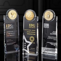 Trophée en cristal UV personnalisé, design laboratoire créatif, petite médaille étoile, cadeaux de bienvenue professionnels pour réunions annuelles, pour personnel et équipes de performance exceptionnelle