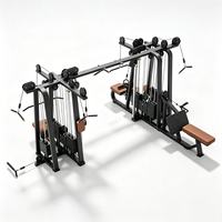 MZMM-F64 Machine de musculation multifonctionnelle asymétrique à 8 stations avec acier inoxydable et mousse pour les bras, les jambes et le dos