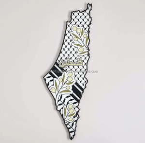 Mới lạ Olive chi nhánh palestine bản đồ với Hòa Bình chủ đề UV in hồi giáo tường nghệ thuật - Product Image 5