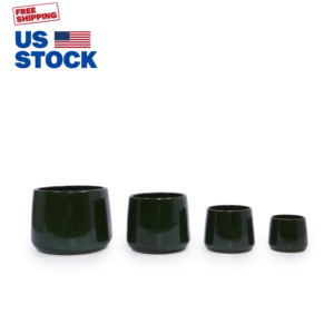 Juego de Macetas de Cerámica Verde Antiguo Mdj, 4 Piezas, Redondas, para Jardín Interior y Exterior, Estilo Americano, Diseño Moderno - Product Image 1