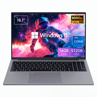 Ordinateur portable professionnel flambant neuf de 16,1 pouces avec processeur Intel I7-1060NG7 Quad Core, Windows 11, écran 16:10, SSD 512 Go, 16 Go de RAM DDR4, écran IPS 1920x1200