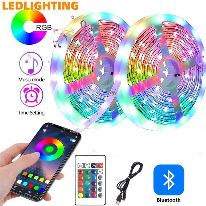 Led Lamp with Bluetooth Smart App Music Synchronization Color Adjustment 5050 RGB Colorful Music Rhythm Atmosphere Light Strip