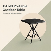 Table carrée économique pour restauration rapide, en plastique, pour intérieur et extérieur, idéale pour balcon