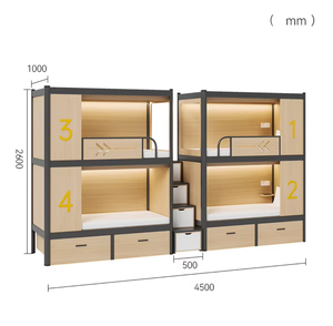 Letti a <span class=keywords><strong>capsula</strong></span> KSL con telaio in acciaio e armadio per <span class=keywords><strong>hotel</strong></span>, appartamenti, dormitori, ostelli della gioventù, <span class=keywords><strong>hotel</strong></span> a <span class=keywords><strong>capsula</strong></span>, pod per dormire - Product Image 6