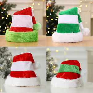 Chapeau de Noël rouge et blanc SOLPOP pour enfants, décoration de Noël classique personnalisable, chapeau de Père Noël en peluche rayé pour adultes - Product Image 1