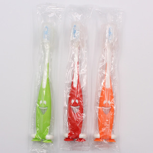 แปรงสีฟันเด็ก ขนแปรงนุ่ม ลายหน้ายิ้ม สองสี แปรงสีฟันแบบใช้มือสำหรับเด็ก - Product Image 4