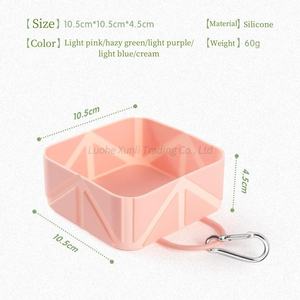 Kapak kapakları ile fabrika özel logo silikon katlanabilir kase 2 paket köpek taşınabilir seyahat taşınabilir katlanabilir çanaklar hayvan mama kabı - Product Image 6