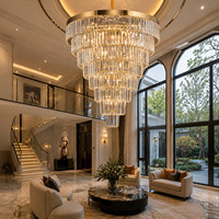 Lustre moderne de luxe en cristal K9 pour mariage, hôtel, escaliers, salle à manger et salon