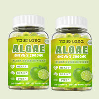 Gummies végétaliennes d'oméga-3 à base d'algues 2000MG DHA EPA, complément alimentaire végétalien à base de plantes, favorise la santé cardiaque, cérébrale et oculaire, 60 gummies à croquer, OEM