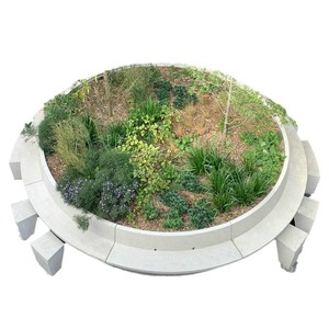Nouveaux matériaux de construction en pierre, parterre de fleurs en béton GRC, bassin de plantation circulaire préfabriqué, taille personnalisable - Product Image 4