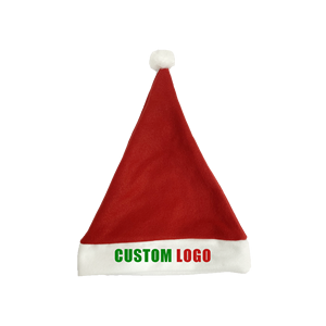 قبعة سانتا مطبوعة مخصصة مع قطيفة مسحوقة وتقليم شيربا أبيض لإمدادات الحفلات الترويجية - Product Image 6