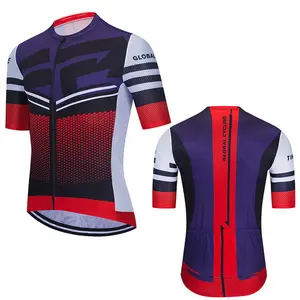 Maillot de cyclisme à logo personnalisé pour hommes, maillot de cyclisme à manches courtes en polyester respirant par sublimation
