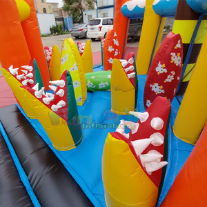 สนามแข่งขันกีฬาเป่าลมกลางแจ้งแบบทรอปิคอลสำหรับชายหาด สนามเด็กเล่นเป่าลมเชิงพาณิชย์สำหรับผู้ใหญ่ - Product Image 3