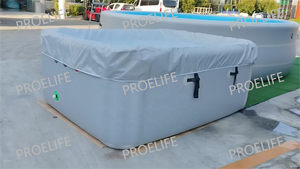 PROELIFE-<span class=keywords><strong>Piscine</strong></span> Gonflable Rectangulaire Pliable de Stockage de Taille Personnalisée de 1/1 m de Hauteur, 20cm d'Épaisseur, Dropstich + Matériau PVC, 1 An - Product Image 5