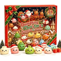 Calendrier de l'Avent 2026 : Jouets Squishy en Forme de Boulettes de Noël – Boîte Mystère Compte à Rebours 24 Jours – Ensemble de Squishies Mochi pour Enfants – Cadeau de Noël