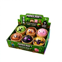 En gros, Boîte mystère Squishy Bun Steamer Pixel Game en TPR, jouet anti-stress sensoriel à rebond lent pour enfants, cadeau d'anniversaire