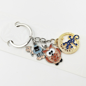 Custom Creative 3D Charm Keychain Unique Design Cartoon Antilles Tourist Souvenir Pendant Gold Metal Crafts Personalized