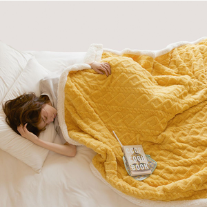 Coperta in pile di alta qualità in poliestere, a doppio strato, spessa, tinta unita, in sherpa e flanella effetto visone - Product Image 3