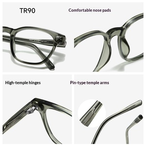 <span class=keywords><strong>Gafas</strong></span> Ópticas Geométricas Cuadradas Anti-Luz Azul TR90 de Alta Calidad, <span class=keywords><strong>Gafas</strong></span> Retro Clásicas a la Moda, Transparentes, con Logotipo Personalizado - Product Image 3