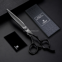 Ciseaux de barbier professionnels 6,75 pouces, ciseaux de coupe puissants pour cheveux, noir, acier japonais VG10