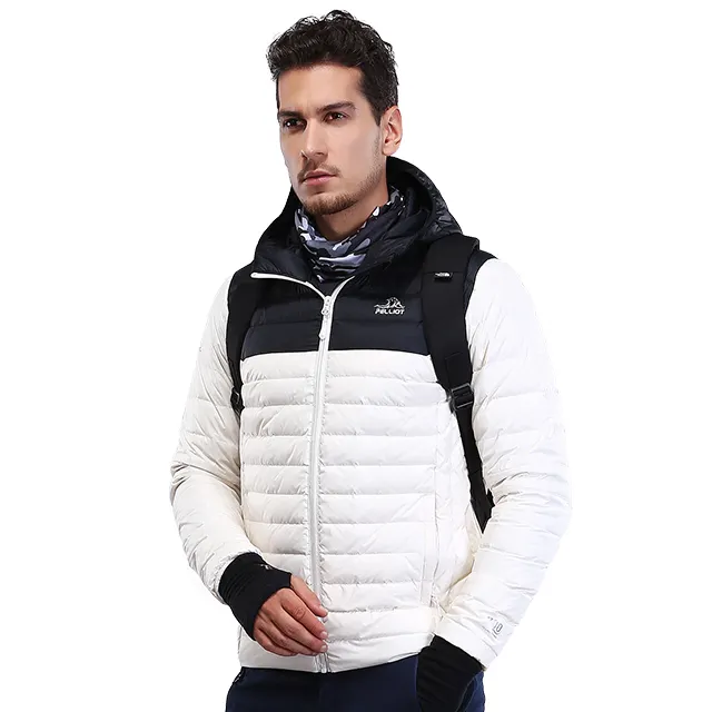 Puffer Jacket Men Coat with Hood Packable Light Winter Jacket OEM ODM Quality Ultralight Heated Down Stand Casual 100% Polyester