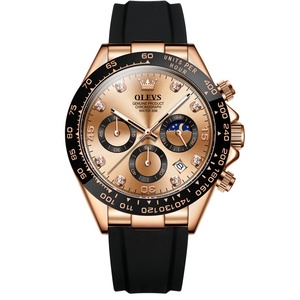 Cronógrafo de marca personalizado, reloj deportivo multifuncional para hombre, resistente al agua, movimiento multifunción, banda de silicona, reloj Masculino - Product Image 5