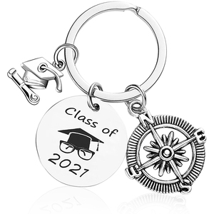Portachiavi Personalizzato in Metallo per Laurea, Anello Commemorativo in Acciaio Inossidabile per Regalo di Laurea - Product Image 6