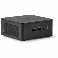 Mini PC Beelink, Diseño Cuadrado Gris Oscuro con Logotipo y Puerto Lateral