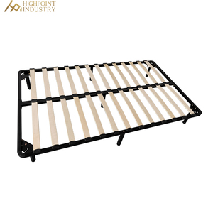 Easy install white color metal queen size bed frame mattress base