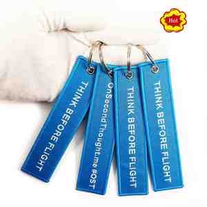<b>Customized</b> 3D Embroidery Jet Keychain Personalized Car Ring Flight Fabric <b>Key</b> Tag for Promotional Gifts - Product Image 4