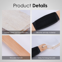 Éponge exfoliante 100 % naturelle avec long manche en bois pour le dos, brosse de bain