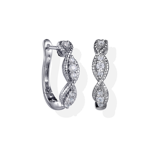 Pendientes de Oro Sólido de 9K/14K/18K con Eslabones Ovalados y Diamantes Engastados en Pavé de 0.168ct, para Joyería de Lujo Diaria - Product Image 6