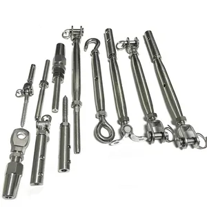 Heavy duty marine swageless and swage wire cable rail jaw toggle hook eye terminal turnbuckle