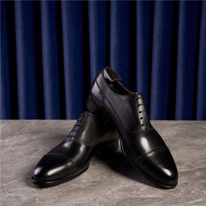 Zapatos Brogue Italianos Hechos a Mano para Hombre, con Cordones, Estilo Británico Formal de Negocios, con Punta, de Cuero Genuino, Antideslizantes y Ligeros para Boda - Product Image 4