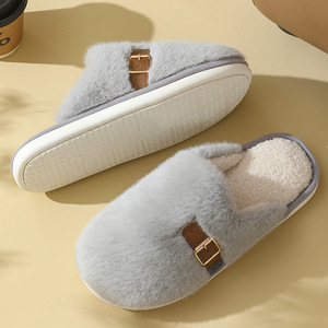 Pantoufles en peluche haut de gamme, respirantes, chaudes, antidérapantes, décontractées, pour femmes, automne-hiver, usage domestique, style homme et femme - Product Image 3