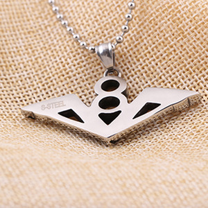 Collar con colgante de acero inoxidable con el número 8 de la suerte, diseño geométrico para hombre, regalo, uso diario, cadena para clavícula de 50 mm - Product Image 3