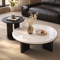 Table basse moderne de haute qualité, écologique, en marbre et bois, durable, finition personnalisée, garantie d'un an, meubles de salon