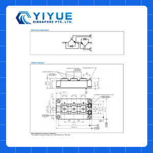 Hitachi Energy ABB 1700V 2 * 200A 62pak Silicon IGBT Pata de fase de baja resistencia térmica con placa base de Cu 5SNG0200Q170300 - Product Image 6