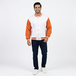 Veste universitaire en satin de polyester personnalisée avec logo d'équipe sportive et de club, veste de baseball pour hommes - Product Image 1