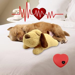 Cute Dog Heartbeat Soft <b>Plush</b> Squeaky Toy for Separation Anxiety Relief and Calming Aid <b>Cat</b> Teaser - Product Image 3