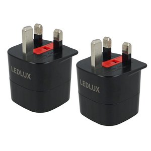 อะแดปเตอร์ปลั๊กไฟแบบ UK เป็น EU จำนวน 2 ชิ้น พร้อมฟิวส์ 13A สูงสุด 3120W สำหรับการเดินทาง - Product Image 1