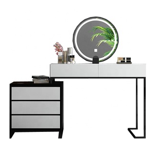 Tocador Moderno de Madera Maciza con Cajones Blanco y Negro - Product Image 1