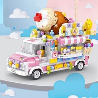 Modèle de voiture, nourriture, restaurant, blocs de construction, hamburger rétro, crème glacée, jouet éducatif pour enfants, puzzle en plastique à assembler soi-même