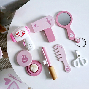 Cómoda de conejo de dibujos animados de madera al por mayor, juegos de maquillaje de simulación para niños, juguetes educativos <span class=keywords><strong>Montessori</strong></span> preescolares para niños y niñas - Product Image 3