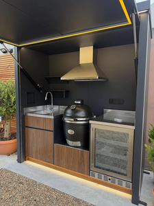 Cuisine extérieure en conteneur isolé, cuisine préfabriquée personnalisée avec cuisinière, évier, réfrigérateur, espace de cuisson extérieur - Product Image 5