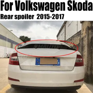 폭스 바겐 Skoda Octavia 2015 2016 2017 100% 실제 탄소 섬유 리어 스포일러 테일 트렁크 윙 부트 립 커버 자동차 R 스타일링