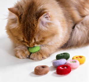 Jouet d'Entretenissement pour Animaux <span class=keywords><strong>de</strong></span> Compagnie en Laine Naturelle, Balles à Mâcher Artisanales en Feutre, Sans Produits Chimiques, Accessoire <span class=keywords><strong>de</strong></span> Dentition Sûr pour Chatons - Product Image 4